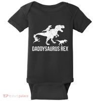 Daddysaurus Rex 3 Daddy Dinosaur Vneck Baby Bodysuit thumb 0