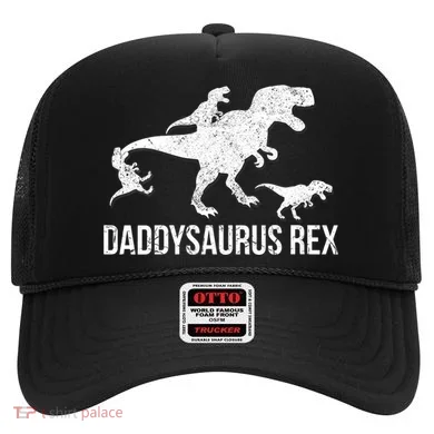 Daddysaurus Rex 3 Daddy Dinosaur Vneck Hat