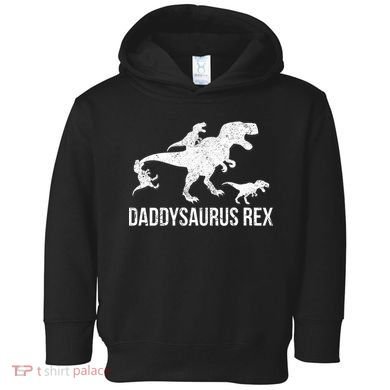 Daddysaurus Rex 3 Daddy Dinosaur Vneck Toddler Hoodie