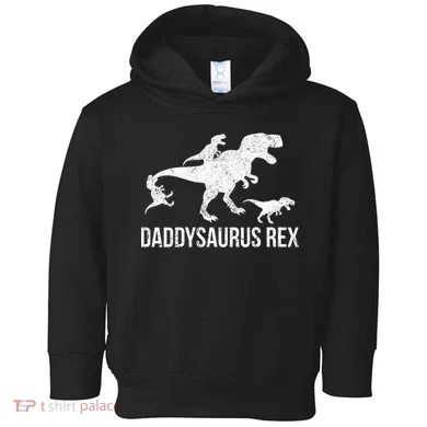 Daddysaurus Rex 3 Daddy Dinosaur Vneck Toddler Hoodie