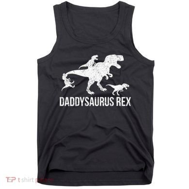 Daddysaurus Rex 3 Daddy Dinosaur Vneck Tank Top