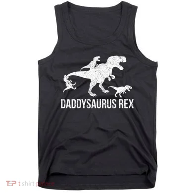 Daddysaurus Rex 3 Daddy Dinosaur Vneck Tank Top