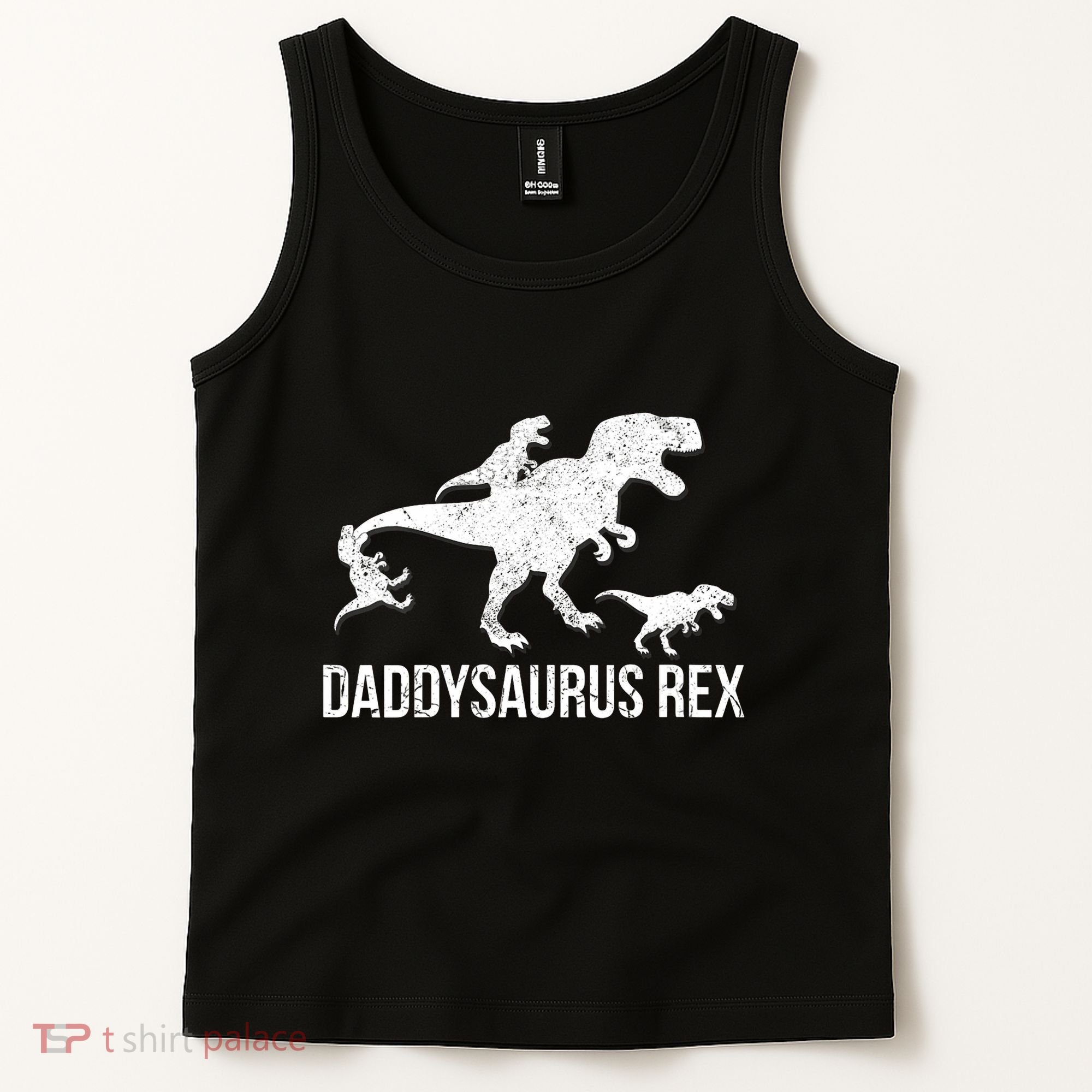 Daddysaurus Rex 3 Daddy Dinosaur Vneck Tank Top