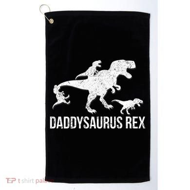 Daddysaurus Rex 3 Daddy Dinosaur Vneck Golf Towel