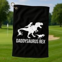 Daddysaurus Rex 3 Daddy Dinosaur Vneck Golf Towel thumb 1