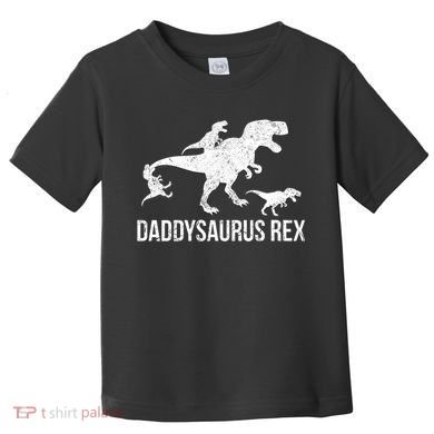 Daddysaurus Rex 3 Daddy Dinosaur Vneck Toddler T-Shirt