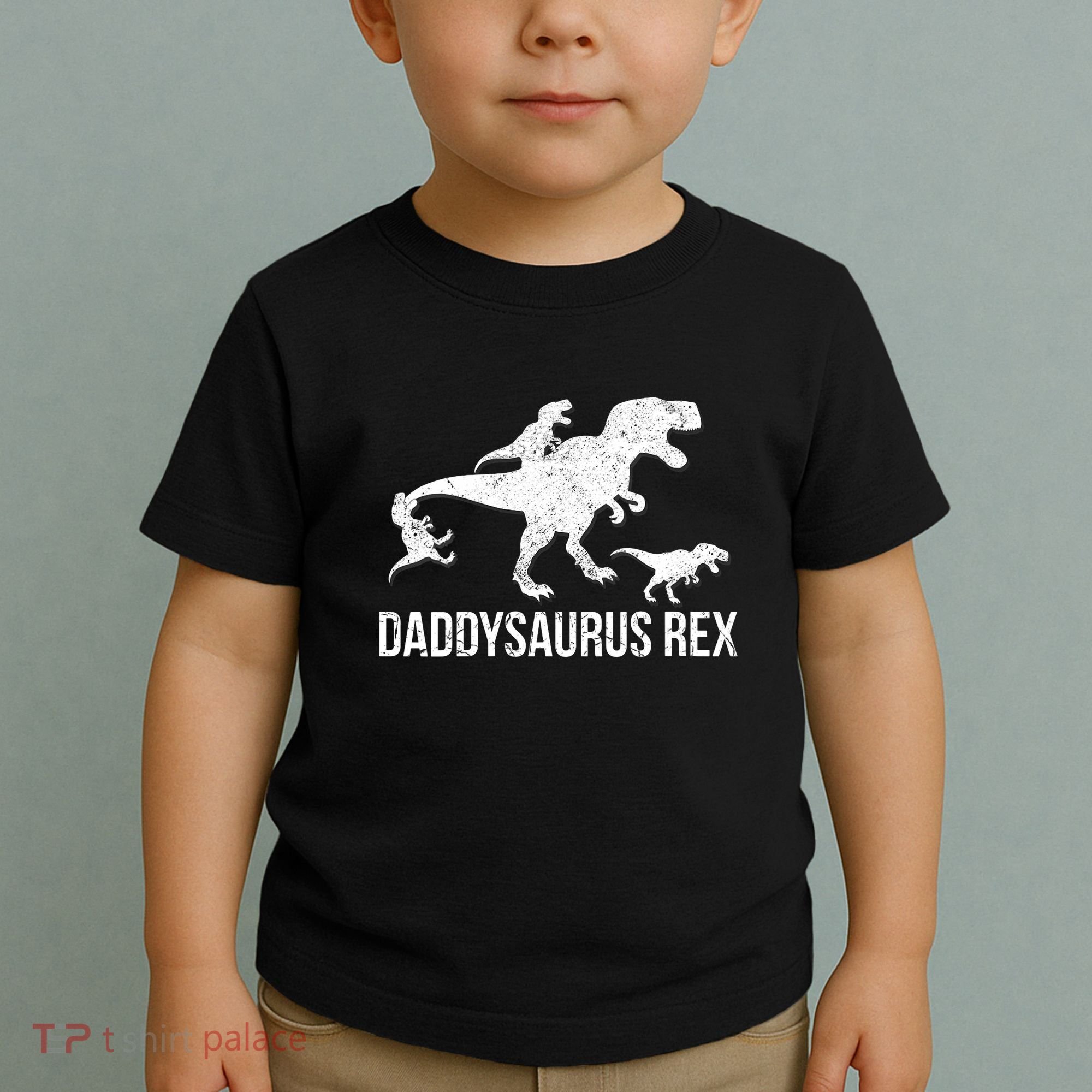Daddysaurus Rex 3 Daddy Dinosaur Vneck Toddler T-Shirt
