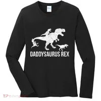 Daddysaurus Rex 3 Daddy Dinosaur Vneck Women's Long Sleeve Shirt thumb 0