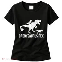 Daddysaurus Rex 3 Daddy Dinosaur Vneck Women's T-Shirt thumb 0
