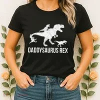 Daddysaurus Rex 3 Daddy Dinosaur Vneck Women's T-Shirt thumb 2