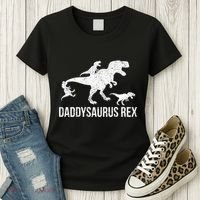 Daddysaurus Rex 3 Daddy Dinosaur Vneck Women's T-Shirt thumb 3