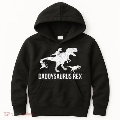 Daddysaurus Rex 3 Daddy Dinosaur Vneck Kids Hoodie