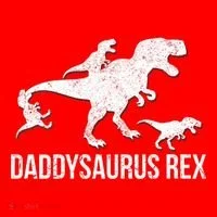 Daddysaurus Rex 3 Daddy Dinosaur Vneck Santa Hat thumb 1
