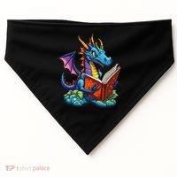 Dragon Reading A Book USA-Made Doggie Bandana thumb 0