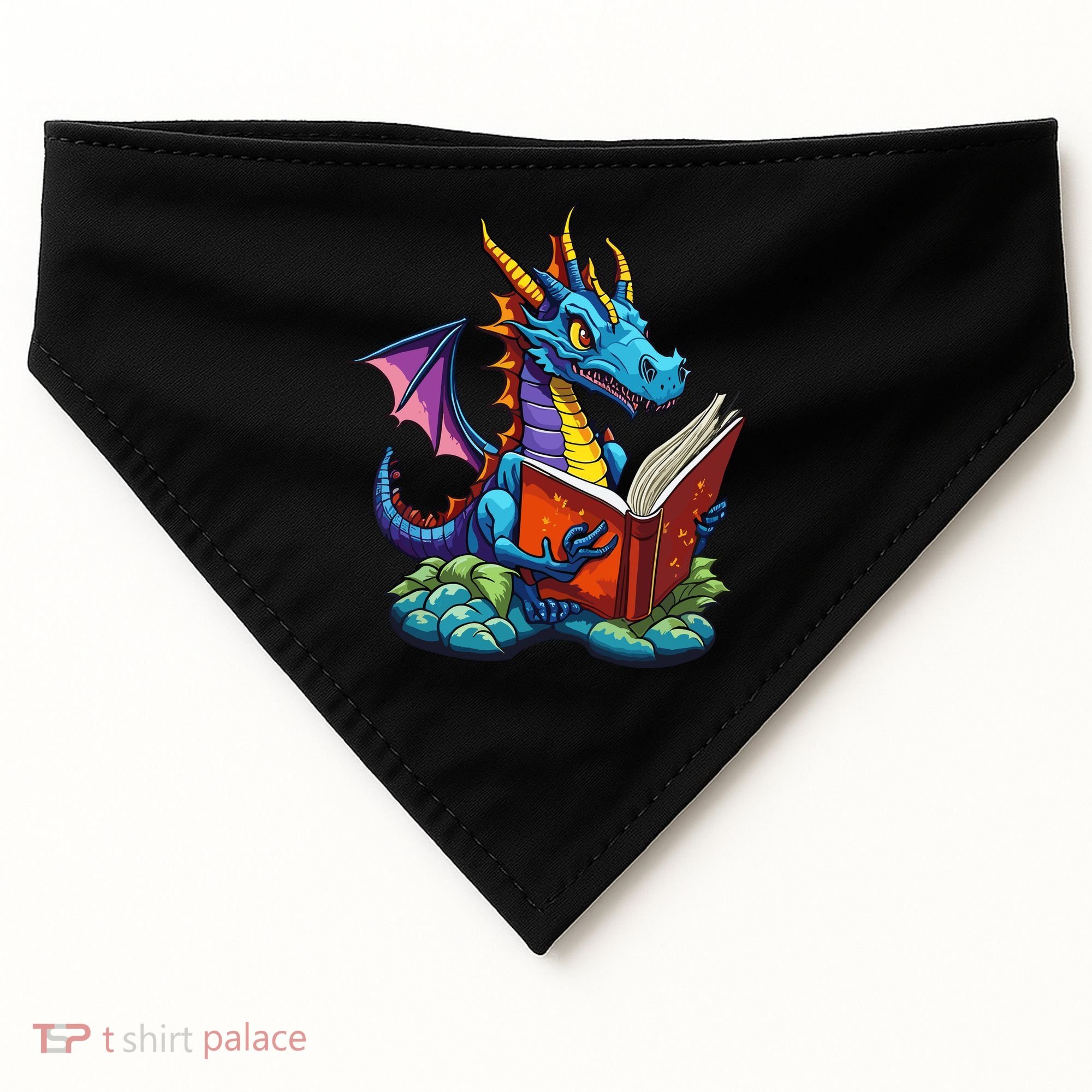 Dragon Reading A Book USA-Made Doggie Bandana