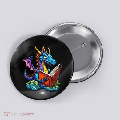 Dragon Reading A Book Button