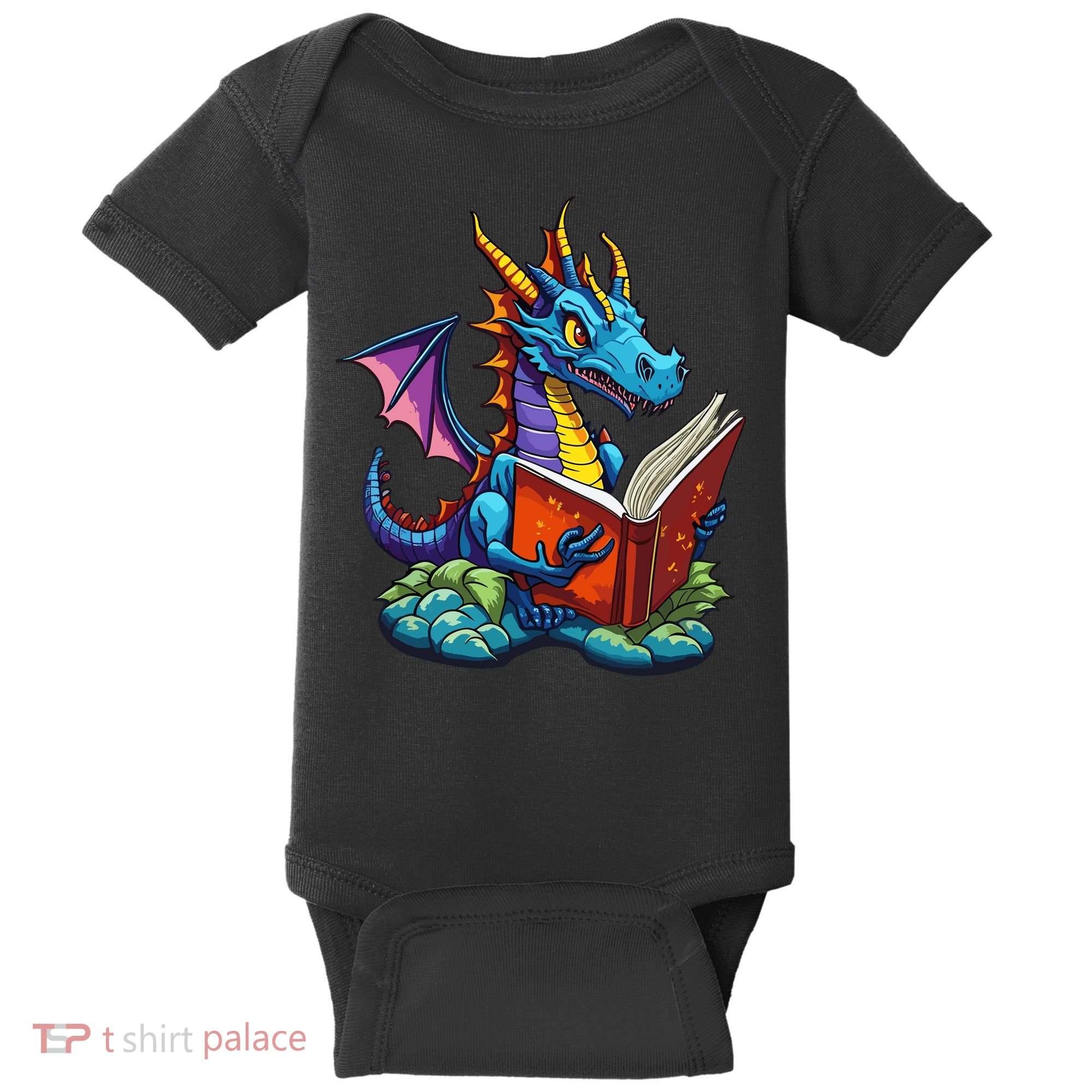 Dragon Reading A Book Baby Bodysuit