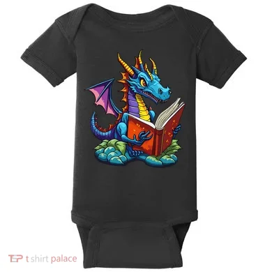 Dragon Reading A Book Baby Bodysuit
