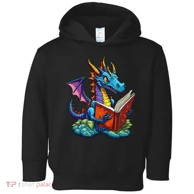 Dragon Reading A Book Toddler Hoodie