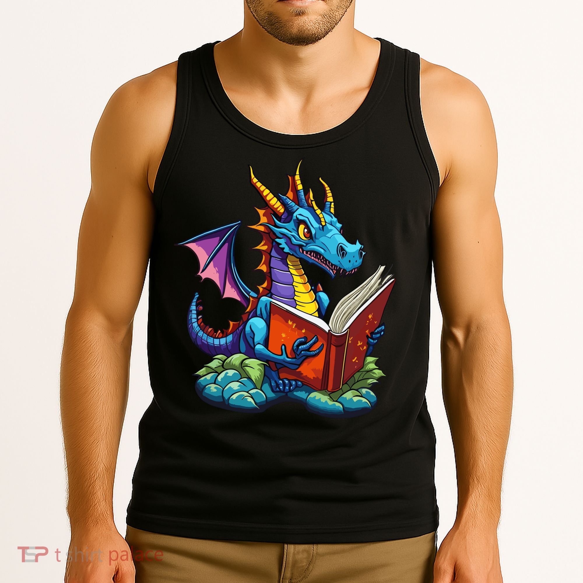 Dragon Reading A Book Tank Top