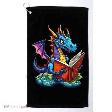 Dragon Reading A Book Golf Towel