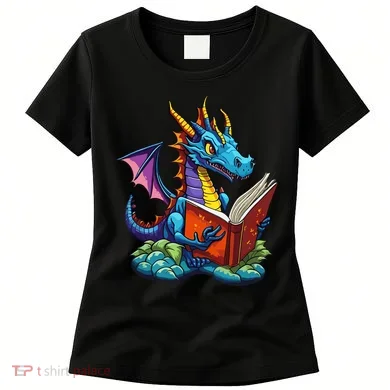Dragon Reading A Book Women's T-Shirt