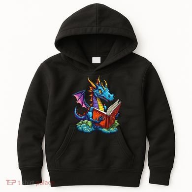 Dragon Reading A Book Kids Hoodie