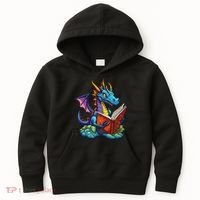 Dragon Reading A Book Kids Hoodie thumb 0