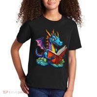 Dragon Reading A Book Kids T-Shirt thumb 2