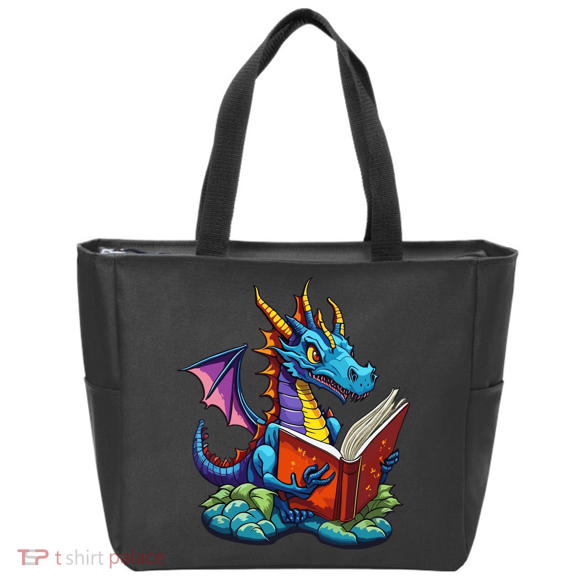 Dragon Reading A Book Tote Bag