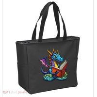 Dragon Reading A Book Tote Bag thumb 2