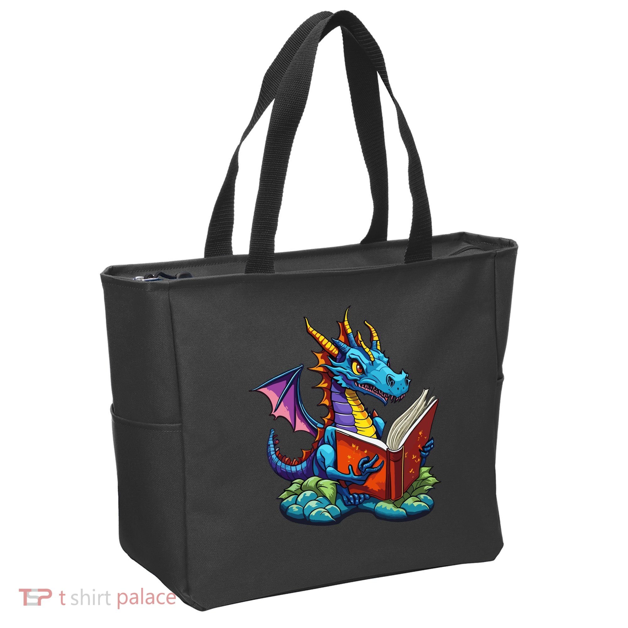 Dragon Reading A Book Tote Bag