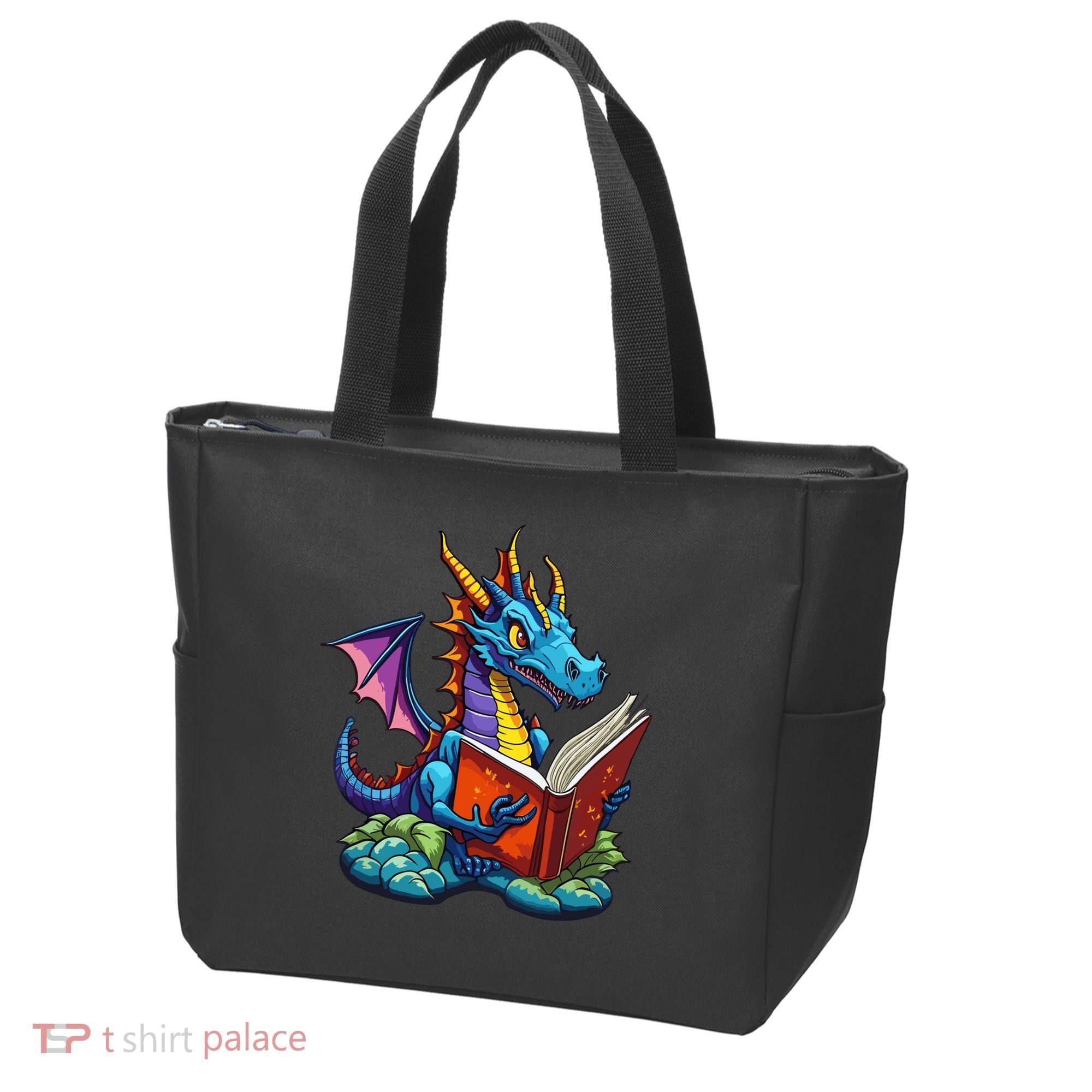 Dragon Reading A Book Tote Bag