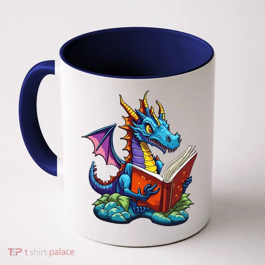 Dragon Reading A Book Coffee Mug