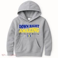 Down Right Amazing Down Syndrome Awareness Kids Hoodie thumb 0