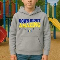 Down Right Amazing Down Syndrome Awareness Kids Hoodie thumb 2