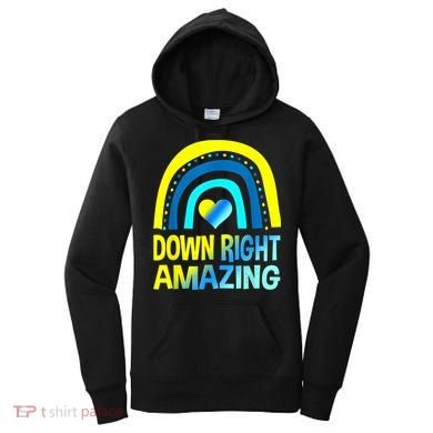 Down Right Amazing Down Syndrome Shirts Awareness Women's Hoodie