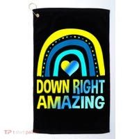 Down Right Amazing Down Syndrome Shirts Awareness Golf Towel thumb 0