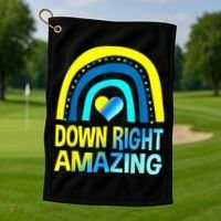 Down Right Amazing Down Syndrome Shirts Awareness Golf Towel thumb 1