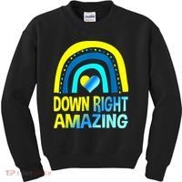 Down Right Amazing Down Syndrome Shirts Awareness Kids Sweatshirt thumb 0