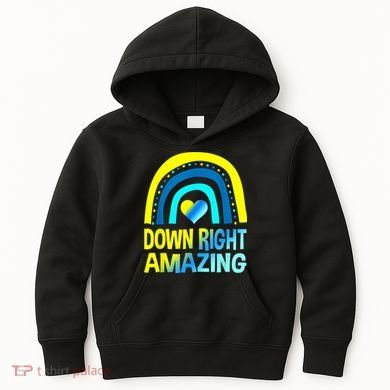 Down Right Amazing Down Syndrome Shirts Awareness Kids Hoodie