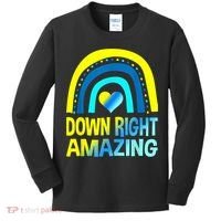 Down Right Amazing Down Syndrome Shirts Awareness Kids Long Sleeve Shirt thumb 0