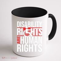 Disability Rights Are Human Rights Gift Funny Wheelchair Handicap Gift Coffee Mug thumb 1