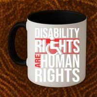 Disability Rights Are Human Rights Gift Funny Wheelchair Handicap Gift Coffee Mug thumb 2