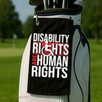 Disability Rights Are Human Rights Gift Funny Wheelchair Handicap Gift Golf Towel thumb 2