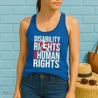 Disability Rights Are Human Rights Gift Funny Wheelchair Handicap Gift Women's Tank Top thumb 2