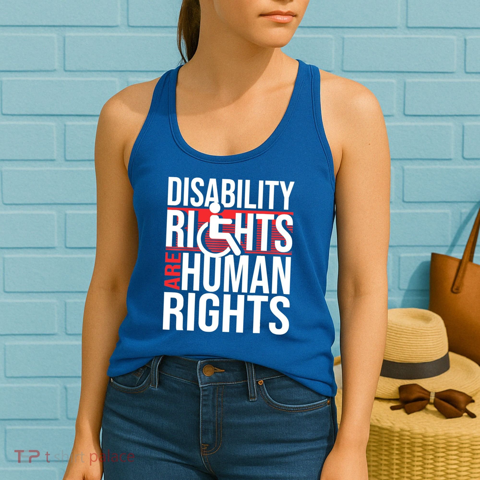 Disability Rights Are Human Rights Gift Funny Wheelchair Handicap Gift Women's Tank Top
