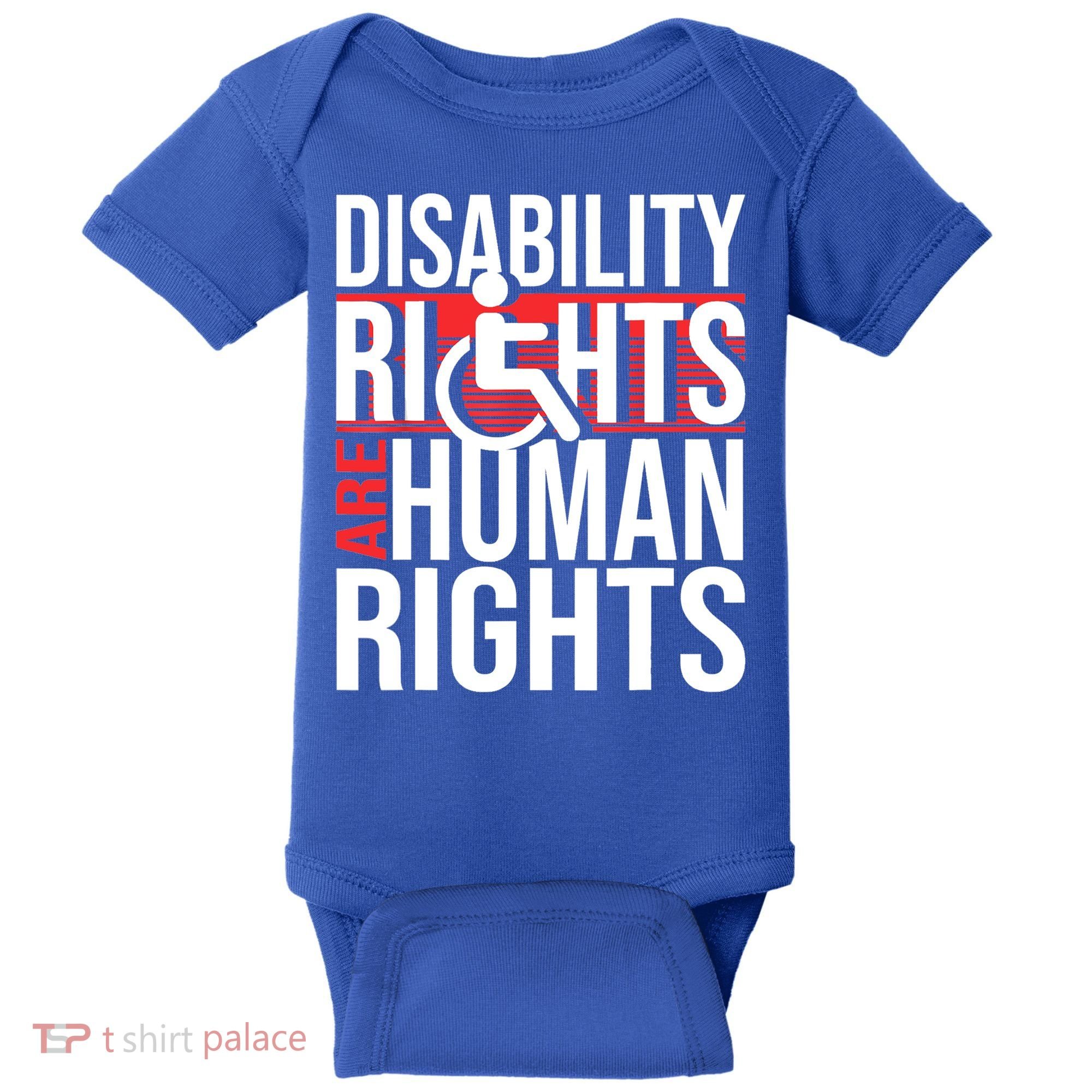 Disability Rights Are Human Rights Gift Funny Wheelchair Handicap Gift Baby Bodysuit