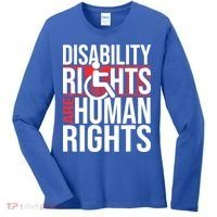 Disability Rights Are Human Rights Gift Funny Wheelchair Handicap Gift Women's Long Sleeve Shirt thumb 0
