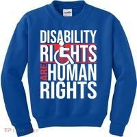 Disability Rights Are Human Rights Gift Funny Wheelchair Handicap Gift Kids Sweatshirt thumb 0